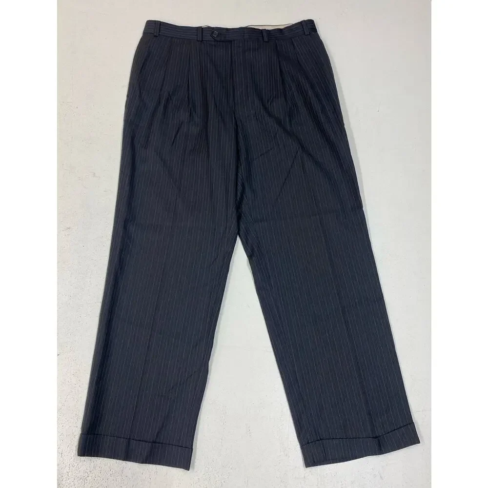 VTG Lauren Ralph Lauren pin-stripe wool 2-piece pleated blazer dress pants suit